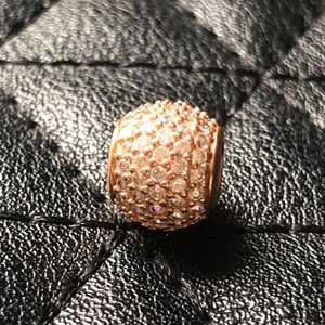 Pandora charm rose gold and clear CZ
